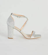 About The Sparkle Glitter Mesh Block Heels